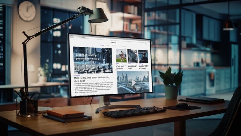 computer showing article as a trigger event for B2B saas sales