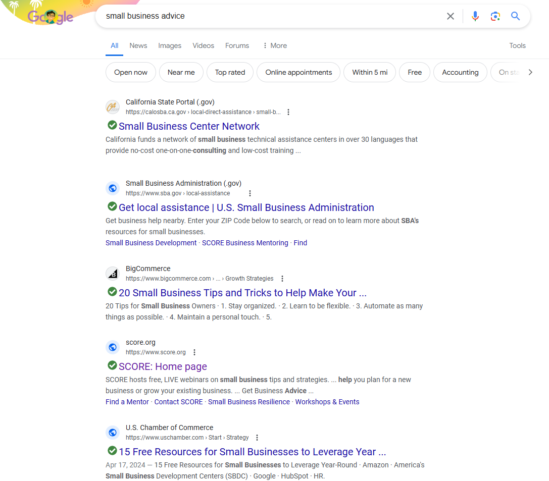 google serp example proving the future of seo